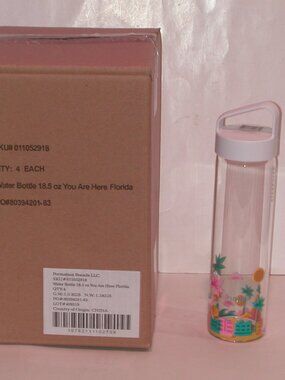 Case of (4) Starbucks You Are Here Collection Glass Water Bottles, Florida, New
